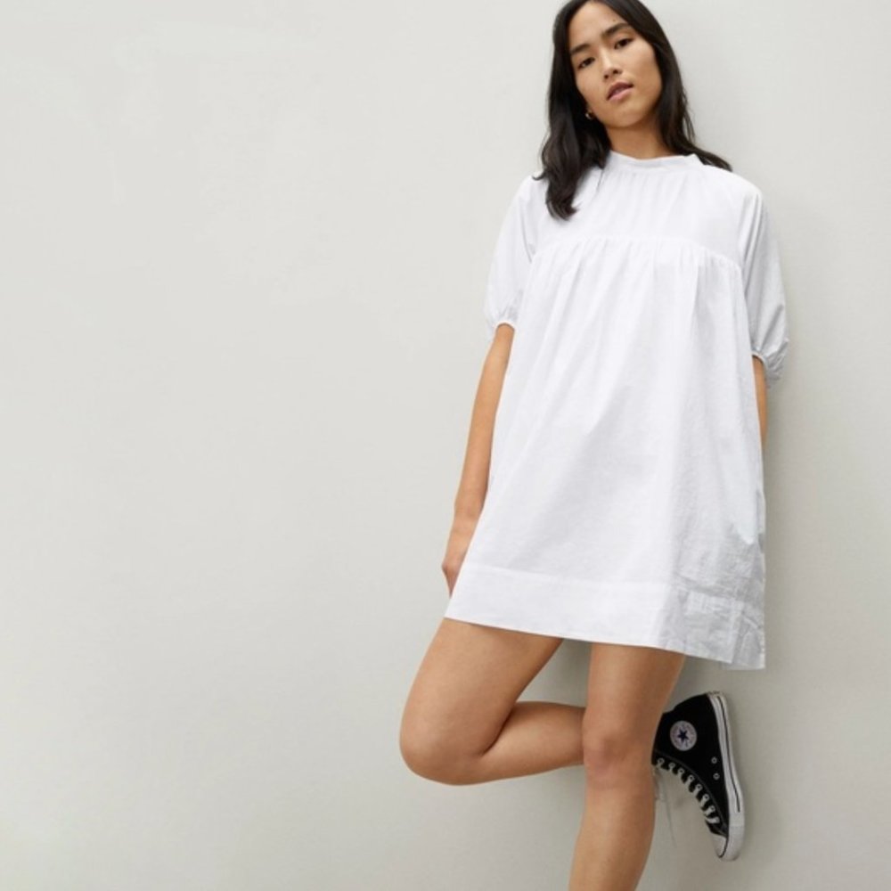 Everlane Shirred Mini Dress